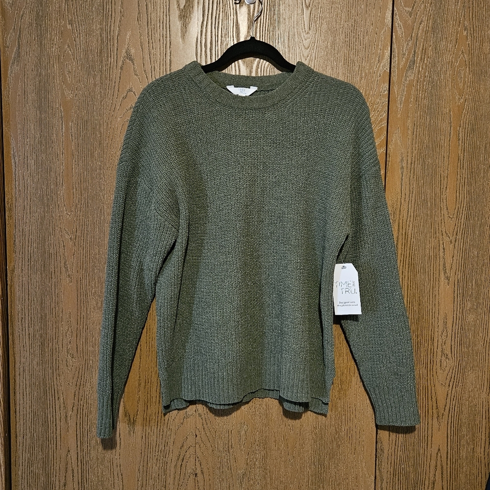 Time and Tru Olive Knit Pullover